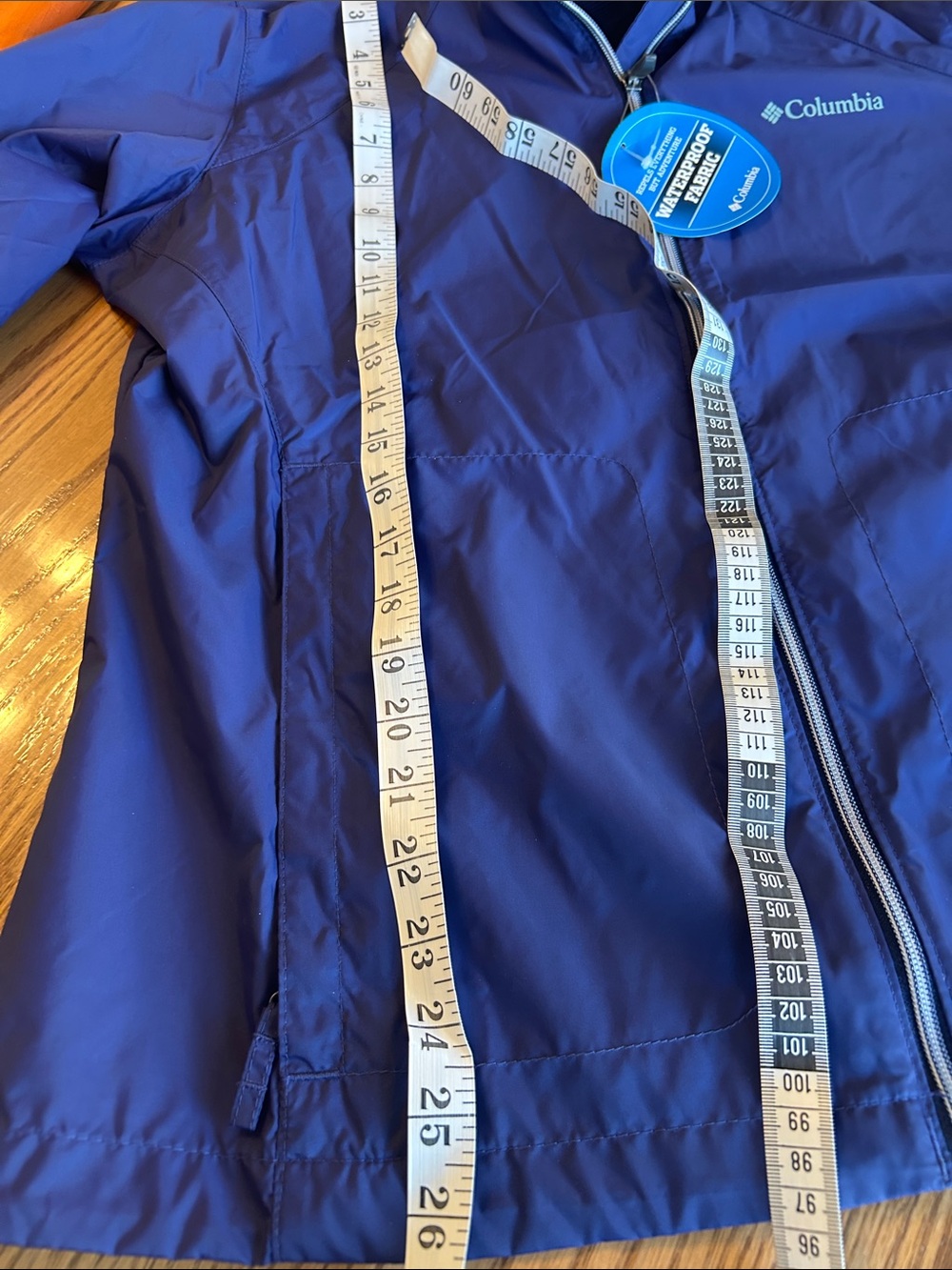 NWT Columbia Ladies Navy Blue Packable Rain Jacket Size XL - Picture 4 of 8